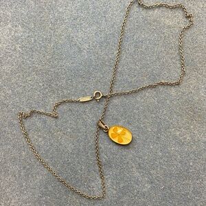 Tiffany & Co AG 925 silver chain with 4 leaf flower in resin pendant